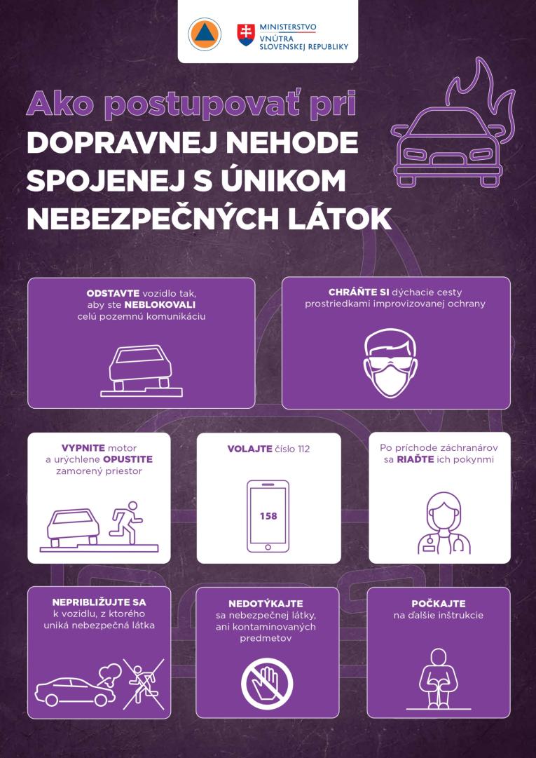 pri dopravnej nehode s únikom nebezpečných látok