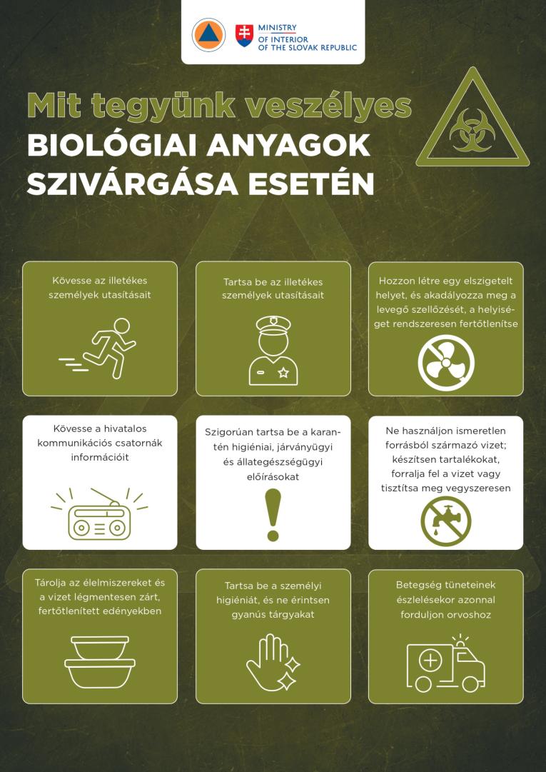 bológiai anyagok szivárgása esetén