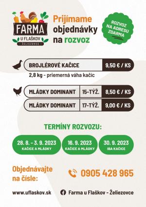 Leták .- Farma u Flaškov august 2023